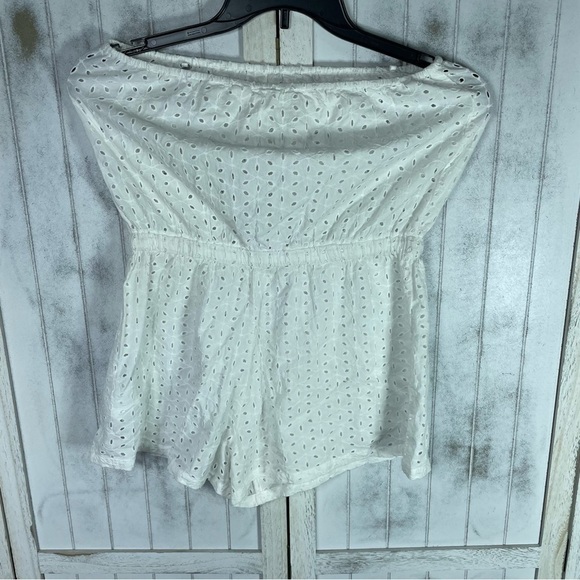 Roxy Young Women's Angels Song Romper Bright White M cottage core embroidered - Picture 11 of 12